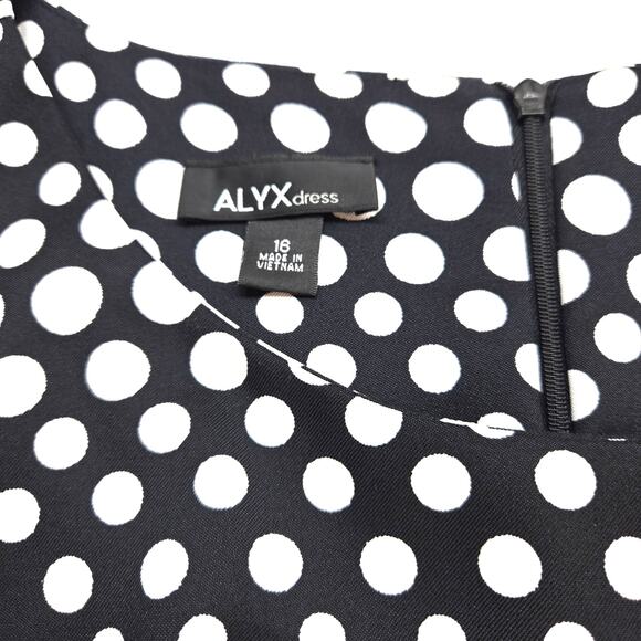 ALX Women's Dress 16 Size Black White Dot  Misses XL Extra Large - Picture 3 of 6